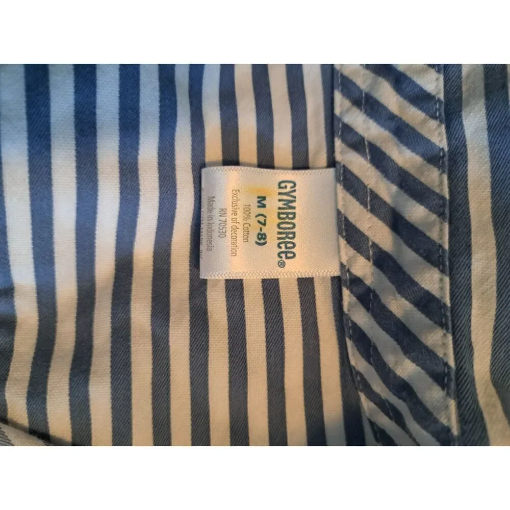 Gymboree Boy's Striped Button Down Long Sleeve Shirt Size Medium
